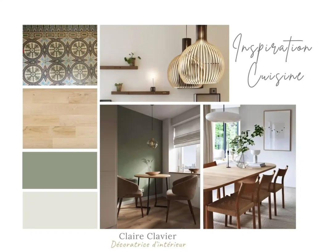 Planche d'inspiration déco – moodboard de décoration intérieure par Claire décoratrice à Arras
