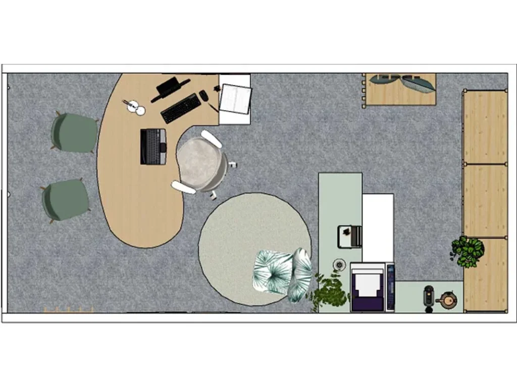 Plan d'aménagement 2D d'un espace intérieur – prestation de décoration intérieure par Claire décoratrice Arras