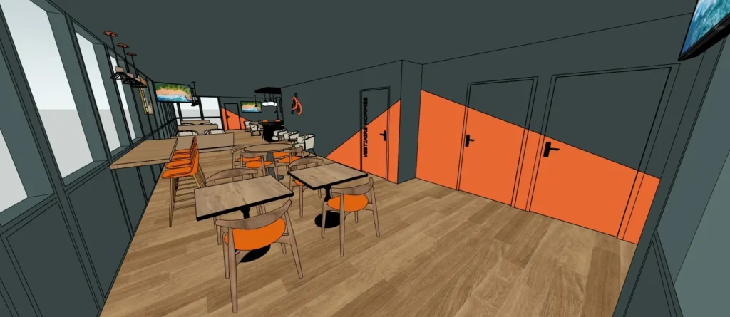 Plan en noir et blanc d'un espace rangé – projet de décoration intérieure à Arras